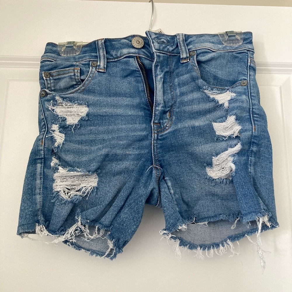 American Eagle Outfitters Ripped Blue Jean Shorts